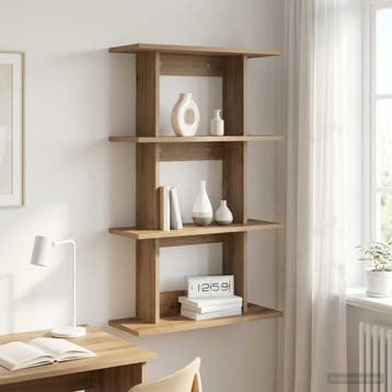 vidaXL Wandplank Muurmontage Artisanaal eiken 56 x 20 x 90, Verzenden, Nieuw