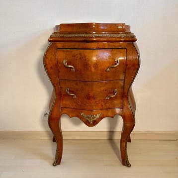 Ladekast - Amboyna, Verguld brons - Louis XV-stijl