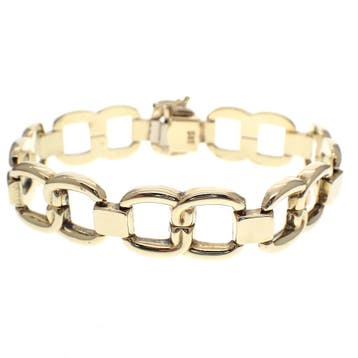 Gouden fantasie schakelarmband, Ophalen of Verzenden