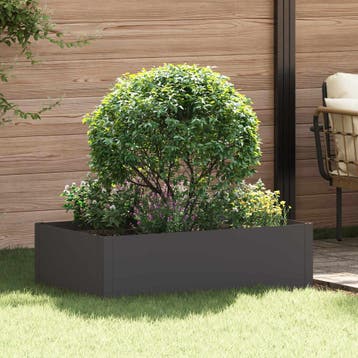 vidaXL Gazonrand 100 x 60 x 35 cm Staal Zwart, Verzenden