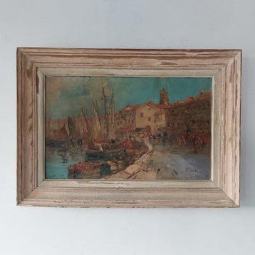 Joseph Antzi (XX) - Veduta del porto di Saint-Tropez