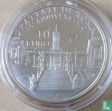 Italië 10 euro 2007 (PROOF) Treaty of Rome - 50th Annive.., Timbres & Monnaies, Monnaies | Europe | Monnaies euro, Verzenden, Losse munt