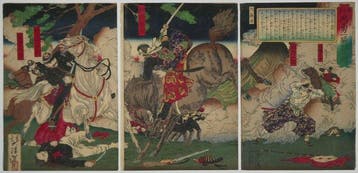 Tsukioka Yoshitoshi /  (1839–1892) Kagoshima Ryy, Antiek en Kunst
