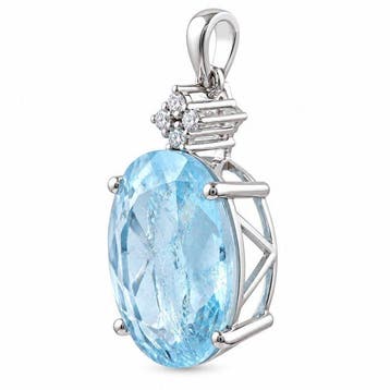 Zonder minimumprijs - Hanger - 14 karaat Witgoud - 8.27ct.