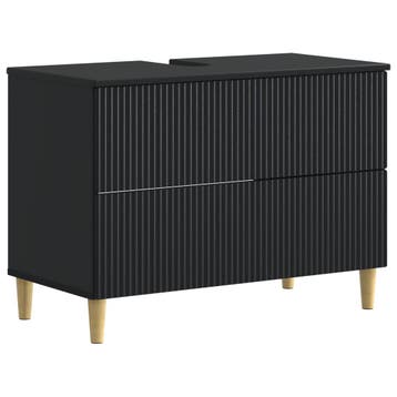 vidaXL Wastafel kabinet voor de badkamer ARNHEM Zwart 82 x, Verzenden