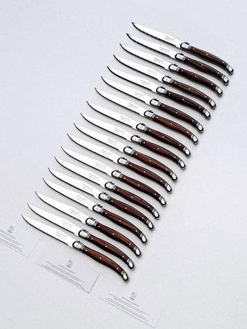Laguiole - 18x Steak Knives - Brown - style de -