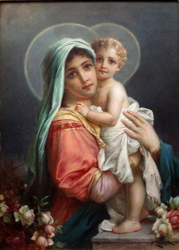Hans Zatzka (1859-1945) - Madonna with Jesus child, Antiquités & Art