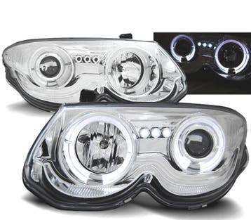 Phares Pour Chrysler 300M 99-04 Angel Eyes Led Chromé, Verzenden, Nieuw