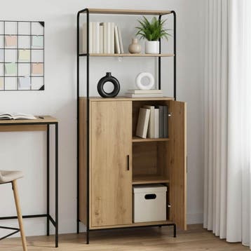 vidaXL Highboard Artisanaal eiken 40 x 33 x 161 cm Bewerkt, Huis en Inrichting, Verzenden, Nieuw