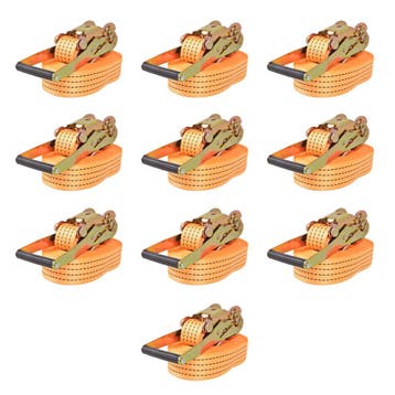 vidaXL Spanbanden 2 ton 8mx50mm oranje 10 st, Doe-het-zelf en Bouw, Verzenden, Nieuw