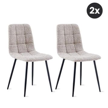 2dekans | HomeMixx 2x Eetkamerstoel Yerevan – Dune (Beige) –, Ophalen of Verzenden
