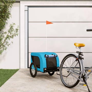 vidaXL Hondenfietstrailer oxford stof en ijzer blauw en, Verzenden