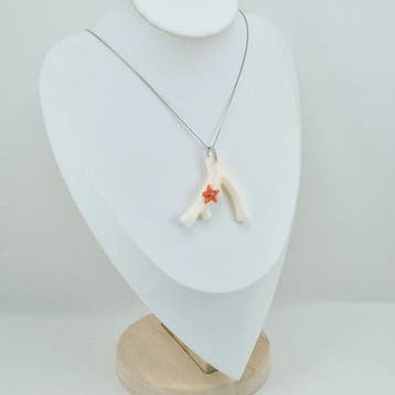 Corail - Argent, SANS PRIX DE RÉSERVE - Pendentif - corail