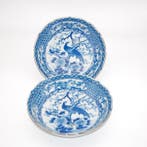 D. 25cm - Bord (2) - Porselein - pauwen schelp, Antiek en Kunst