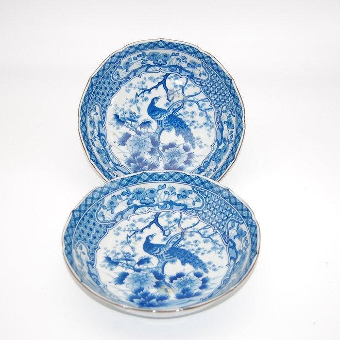 D. 25cm - Bord (2) - Porselein - pauwen schelp, Antiek en Kunst, Antiek | Overige Antiek
