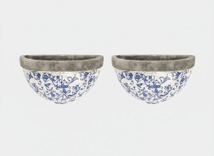 Pot de fleurs - Céramique - 2 pots de fleurs en céramique, Antiquités & Art, Curiosités & Brocante