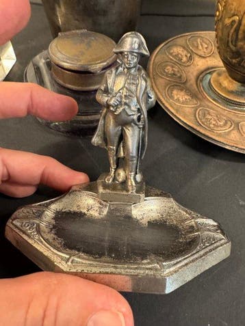 Bureauset (5) - Glas, Verzilverd, Messing, Brons, Koper
