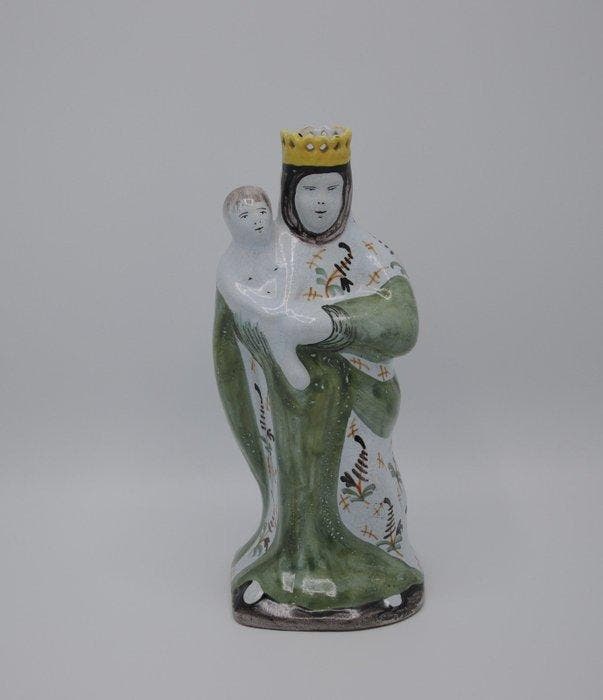 Desvres of Quimper - Statue, Madonna and Child - 28 cm -, Antiek en Kunst, Antiek | Glaswerk en Kristal