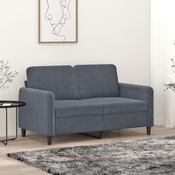 vidaXL Tweezitsbank / zetel 120 cm fluweel donkergrijs, Verzenden