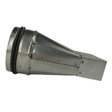 Verloopstuk van rechthoekig 100mm x 40mm naar rond Ø 100mm, Verzenden, Nieuw