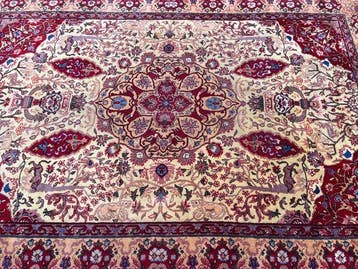 Vintage Kashmar tapijt - gereinigd - handgeknoopt - wol -