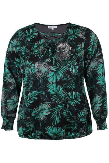 Tuniek blouse Zhenzi combi print maat M=46-48, Verzenden