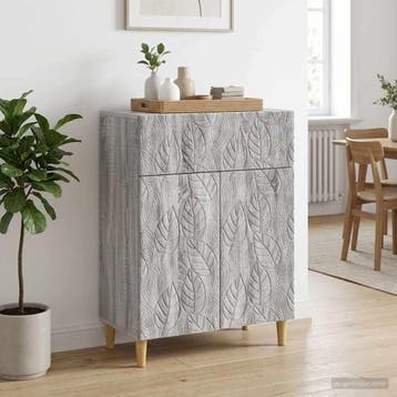 vidaXL Dressoir Grijs Sonoma 66 x 34,5 x 90 cm Bewerkt hout, Huis en Inrichting, Verzenden, Nieuw