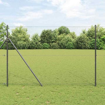 vidaXL Hexagon Hek 1,6 x 25 m PVC Grijs, Verzenden, Nieuw
