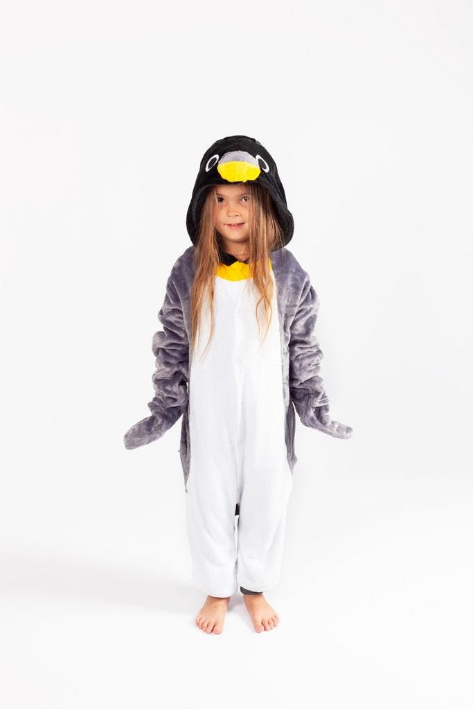 Let op: B-Keuze Onesie Grijze Pinguin Pakje 98-104 Pinguinpa, Kinderen en Baby's, Carnavalskleding en Verkleedspullen, Nieuw, Ophalen of Verzenden