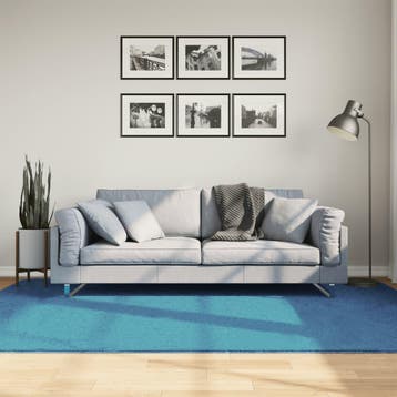 vidaXL Vloerkleed OVIEDO laagpolig 160x230 cm turquoise, Verzenden