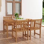 vidaXL 5-delige tuinset 160x80 cm massief teakhout, Verzenden, Nieuw, Tuinset