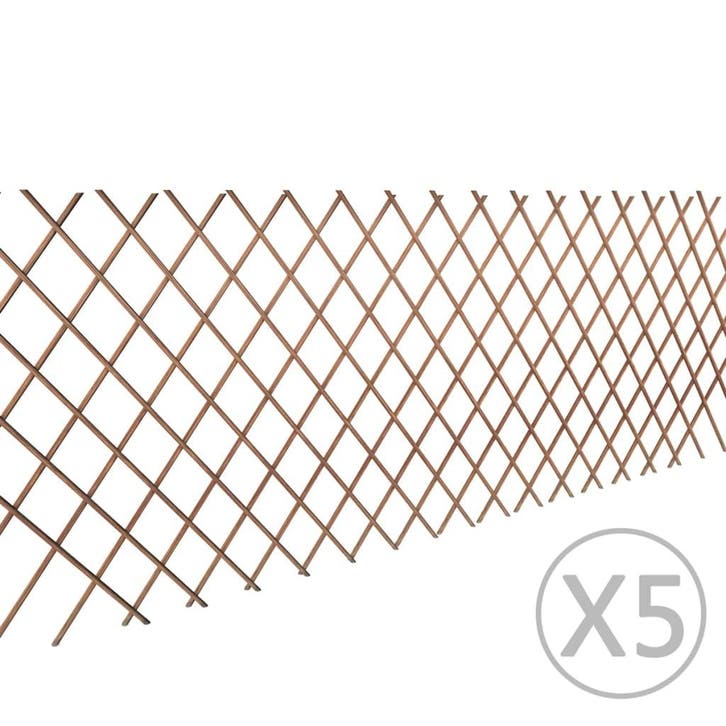 vidaXL Tuinlatwerk 5 st 180x90 cm wilg, Tuin en Terras, Tuinhekken en Hekwerk, Nieuw, Verzenden