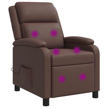 vidaXL Massage Relaxstoel Bruin Kunstleer, Verzenden