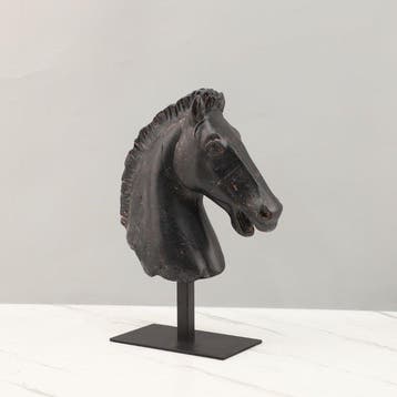 Sculpture, Classical Horse Head Bust – Antique Bronze Finish, Antiquités & Art