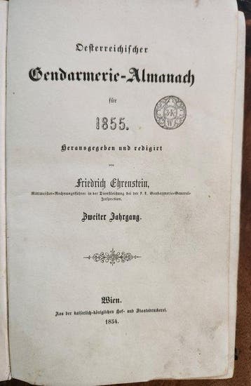 Friedrich Ehrenstein - Österreichischer Gendarmerie-Almanach, Antiek en Kunst