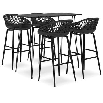 vidaXL 5-delige Barset zwart, Verzenden, Nieuw