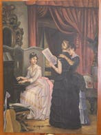 Scuola italiana (XX), da Louis Edmond Pomey - Ragazza al, Antiquités & Art, Art | Peinture | Classique