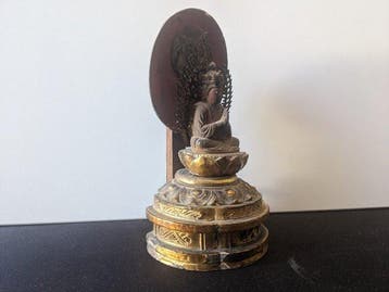 SENJU KANNON BOEDDHA beeld 17,7 cm Japanse hout - Japan -