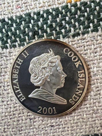 Cookeilanden. 1 Dollar 2001 Fußball WM - Niederlande 20g mit, Timbres & Monnaies, Monnaies | Europe | Monnaies non-euro