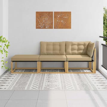 vidaXL Buiten bank set Massief Acacia Hout Wit, Tuin en Terras, Verzenden, Nieuw