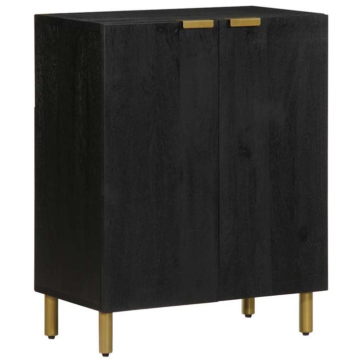 vidaXL Dressoir 60x33x75 cm bewerkt hout zwart, Huis en Inrichting, Kasten | Overige, Nieuw, Verzenden