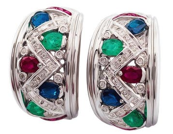 Oorbellen - 18 karaat Witgoud Diamant (Natuurlijk) -, Nieuw