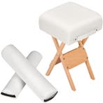 tectake Hocker met 2 rolkussens - wit, Verzenden