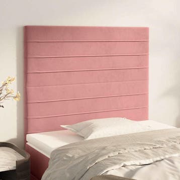 vidaXL Hoofdbord roze 90x5x118/128 cm fluweel, Verzenden, Nieuw