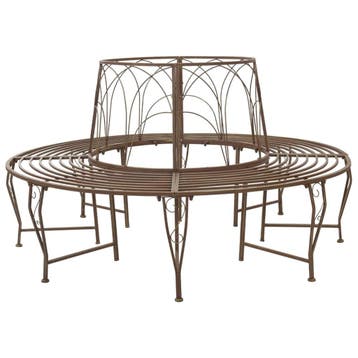 vidaXL Boom Bank 8-Aantal zitplaatsen Ø 160 x 89 cm Staal, Verzenden