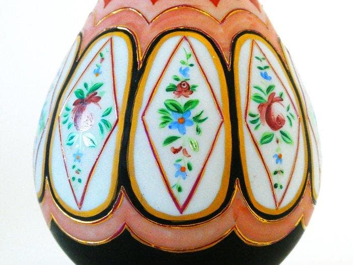 Handvervaardigd Mondgeblazen - Vaas - Zeer fraaie Boheemse, Antiquités & Art, Antiquités | Verre & Cristal