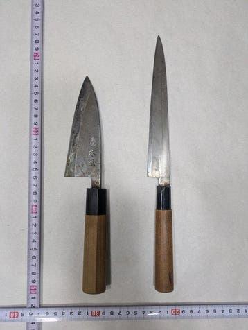 Keukenmes - Staal, Hout - Japan - Linkshandige Wa Deba en