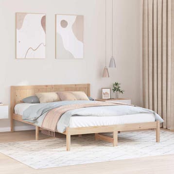 vidaXL Bedframe Bruin 150 x 200 cm Massief grenenhout, Huis en Inrichting, Slaapkamer | Bedden, Verzenden, Nieuw