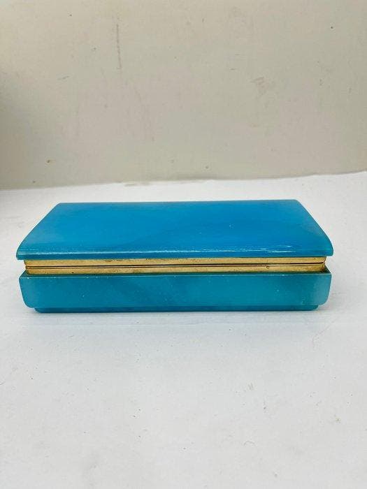 Sieradendoos - Blauwe alabaster, Antiek en Kunst, Antiek | Overige Antiek