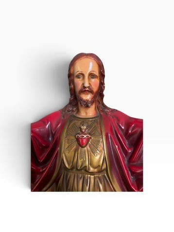 Beeldje - Heilige hart Jezus - Gips